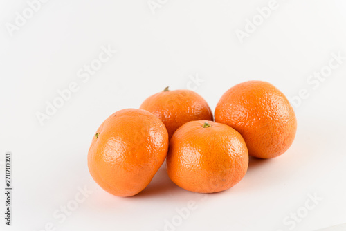 Mandarin on white background. Citrus fruit. Healthy freshness food. Orange fruit with vitamin