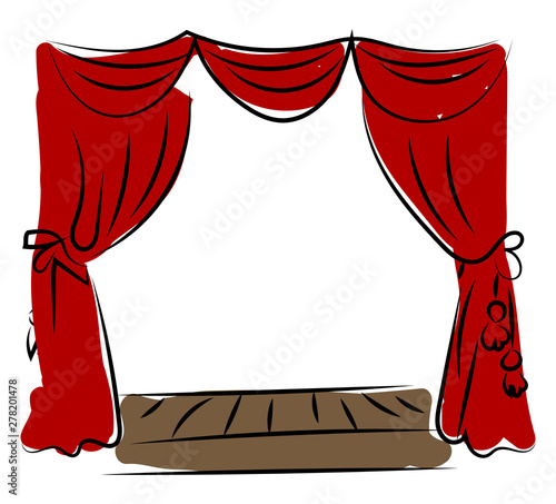 Theater drawing, illustration, vector on white background