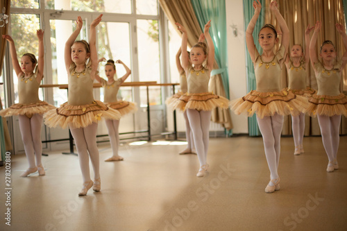 Little ballerinas in ballet studio