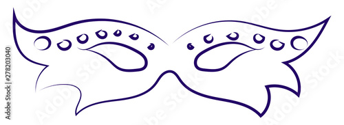 Blue mask drawing, illustration, vector on white background.
