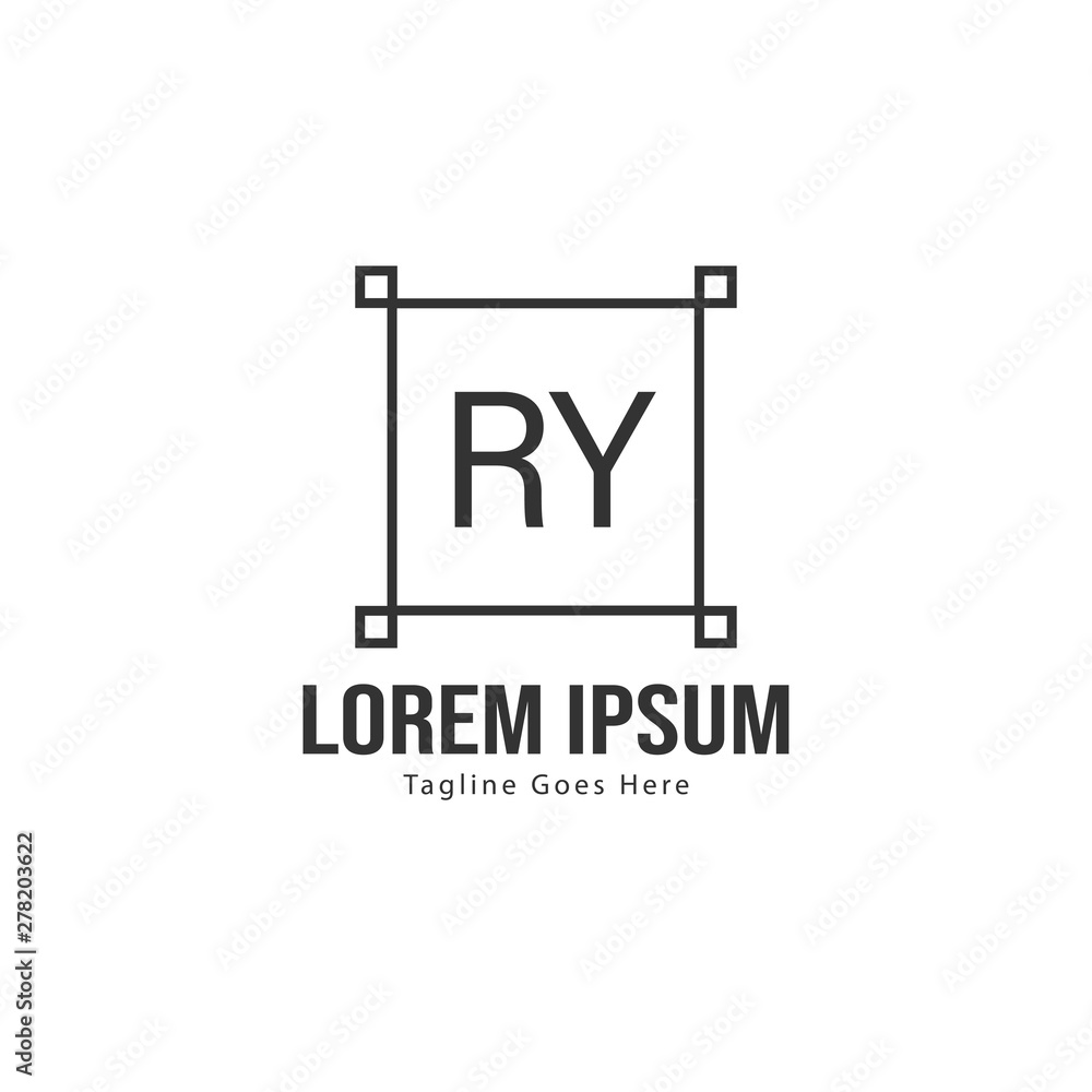 Initial RY logo template with modern frame. Minimalist RY letter logo vector illustration Initial RY logo template with modern frame. Minimalist RY letter logo vector illustration