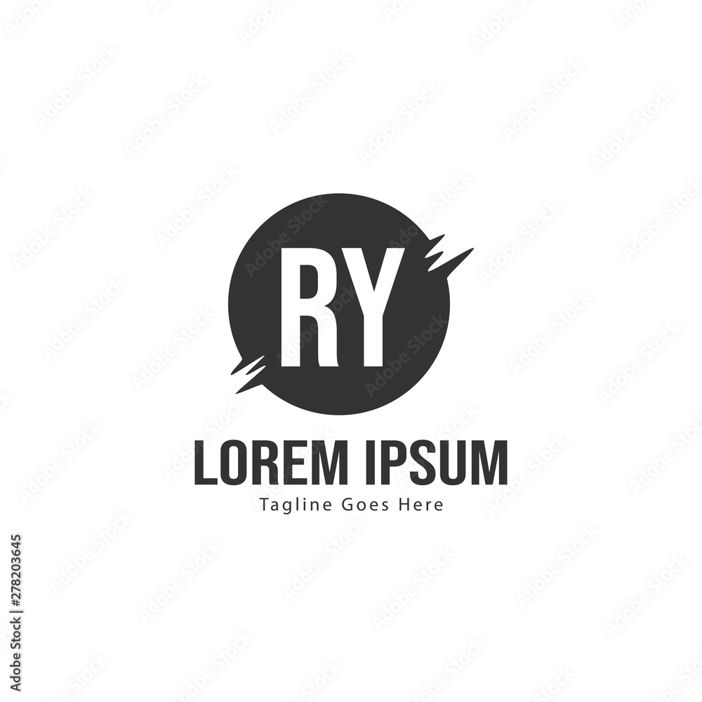 Initial RY logo template with modern frame. Minimalist RY letter logo vector illustration Initial RY logo template with modern frame. Minimalist RY letter logo vector illustration