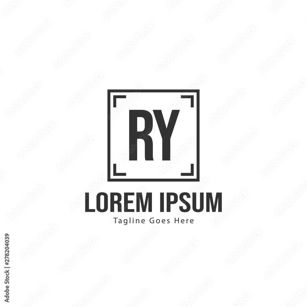 Initial RY logo template with modern frame. Minimalist RY letter logo vector illustration Initial RY logo template with modern frame. Minimalist RY letter logo vector illustration