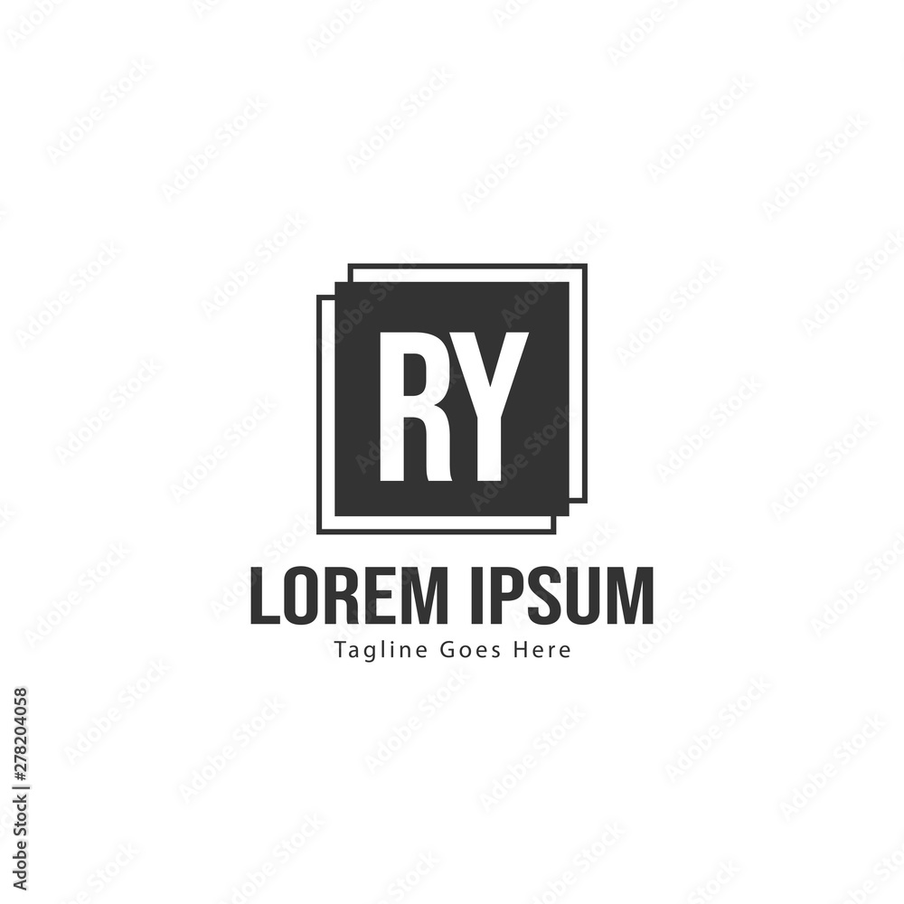 Initial RY logo template with modern frame. Minimalist RY letter logo vector illustration Initial RY logo template with modern frame. Minimalist RY letter logo vector illustration