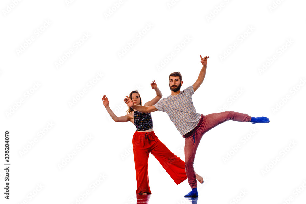 Sweet couple dancing social danse