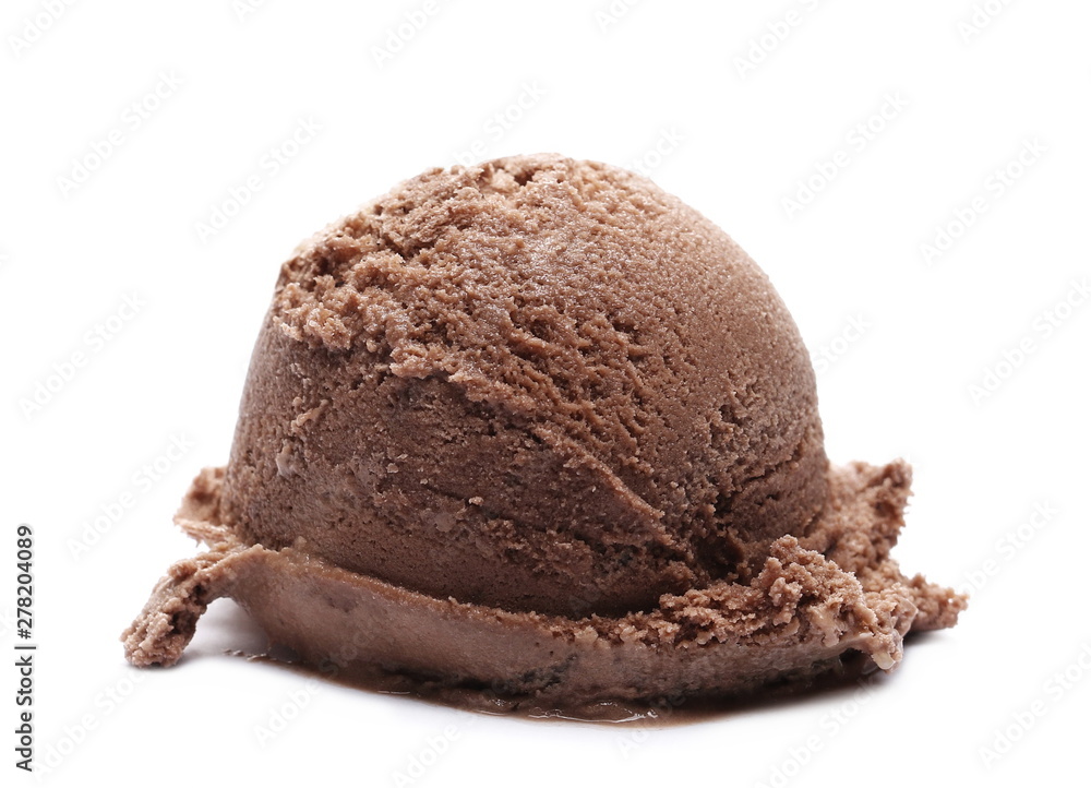 Chocolate ice cream ball isolated on white Chocolate ice cream ball isolated on white