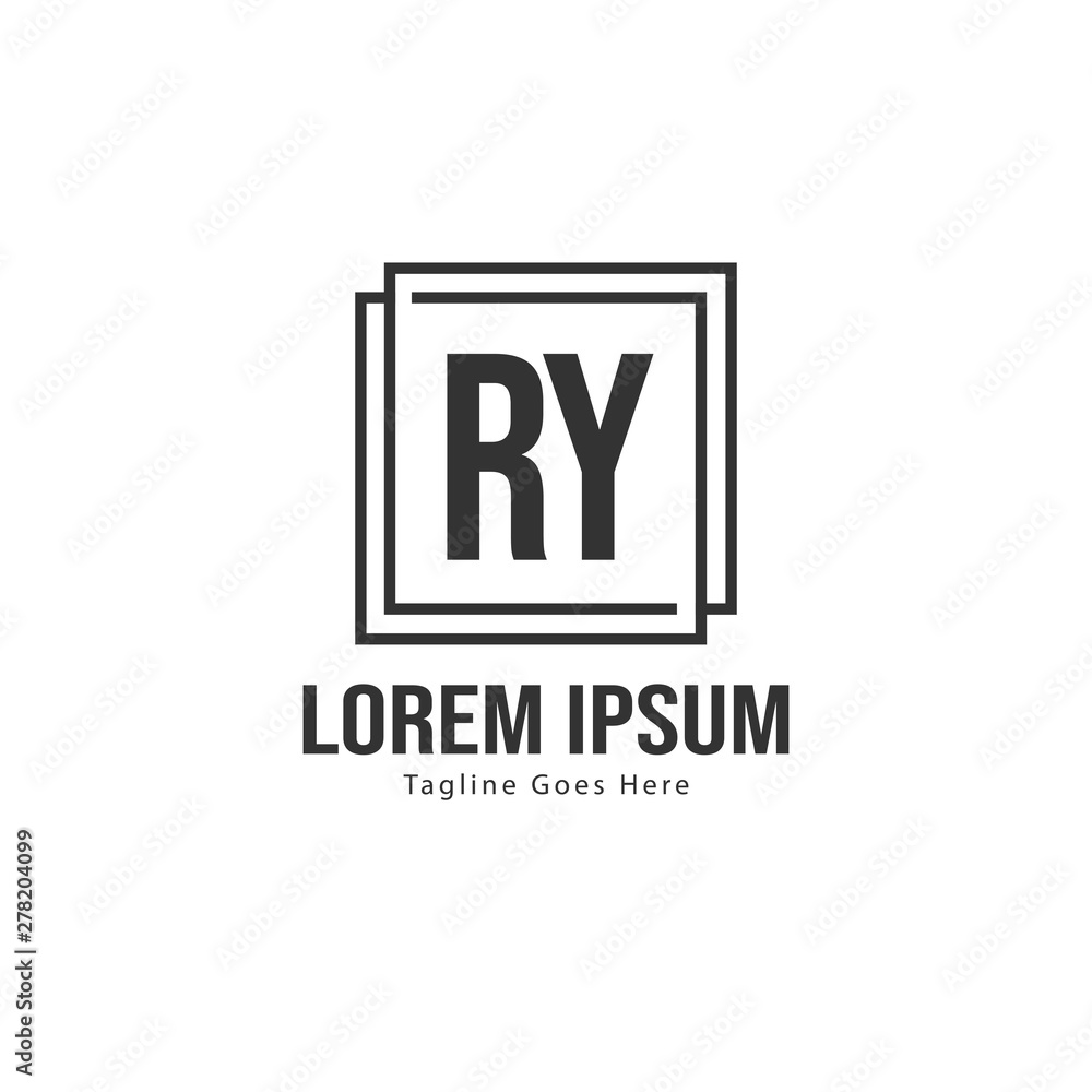 Initial RY logo template with modern frame. Minimalist RY letter logo vector illustration Initial RY logo template with modern frame. Minimalist RY letter logo vector illustration