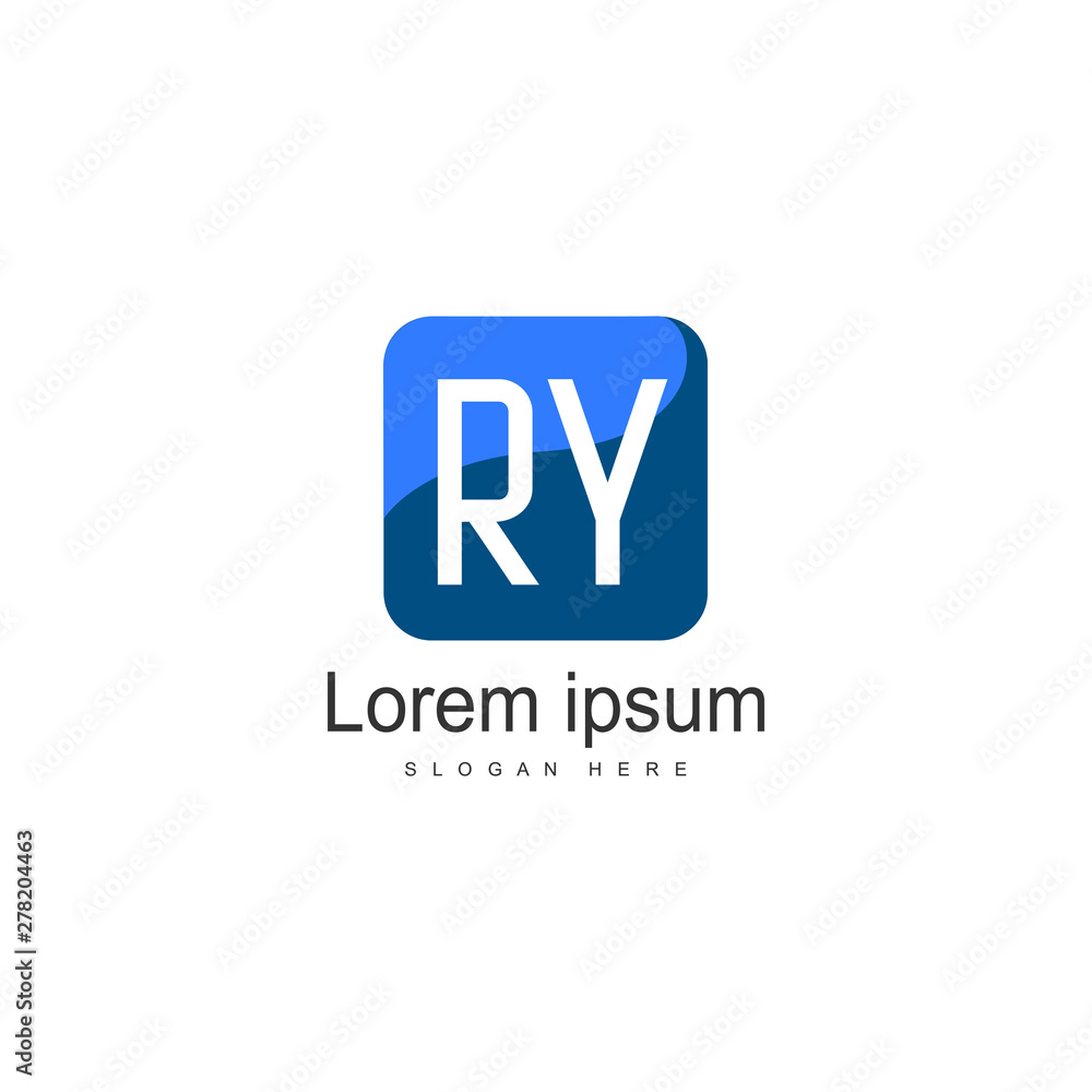 Initial RY logo template with modern frame. Minimalist RY letter logo vector illustration Initial RY logo template with modern frame. Minimalist RY letter logo vector illustration
