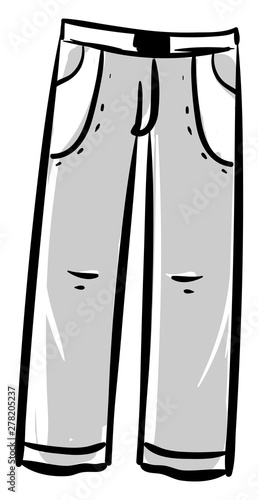 Man gray trousers, illustration, vector on white background.