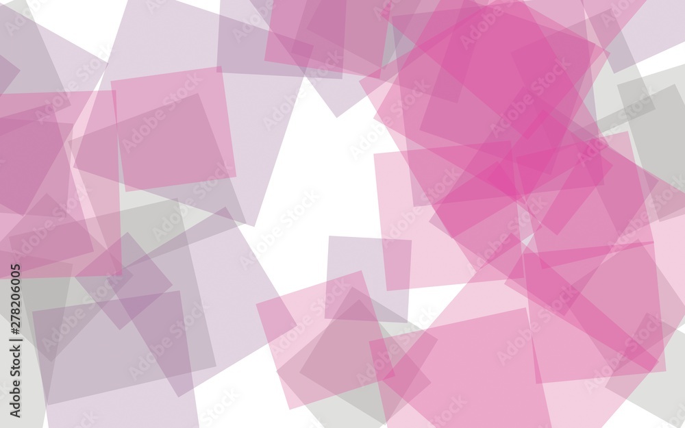 Fototapeta premium Multicolored translucent squares on white background. 3D illustration