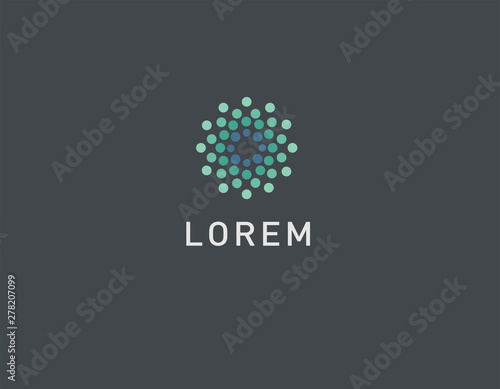 Creative Logo arrangement of circles in different colors geometric pattern for a company