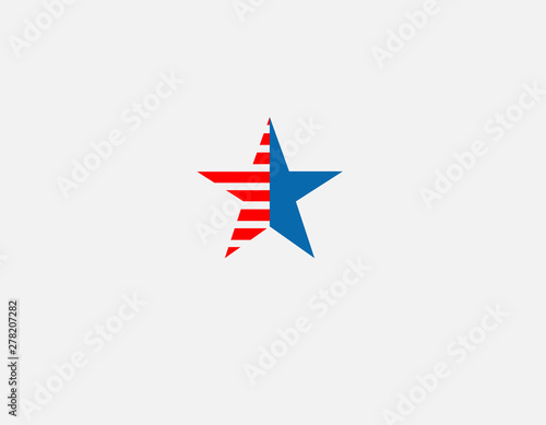 Free Download Abstract linear logo icon geometric star red blue flag of america - GFXLoad