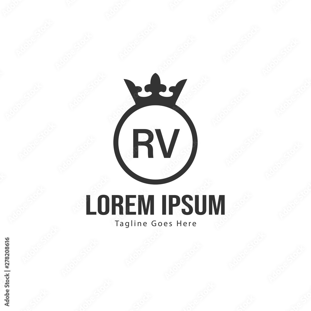 Initial RV logo template with modern frame. Minimalist RV letter logo vector illustration Initial RV logo template with modern frame. Minimalist RV letter logo vector illustration