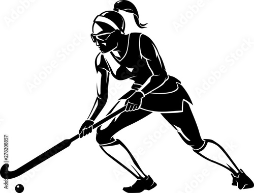 Female Field Hockey Shadow