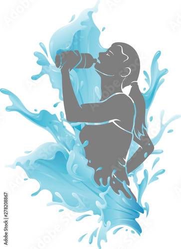 Female Drinking Fresh Water