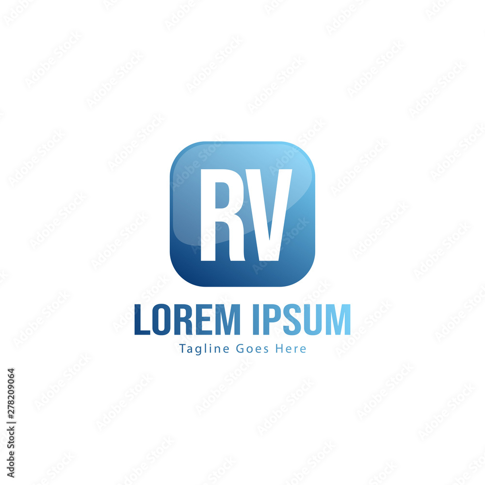 Initial RV logo template with modern frame. Minimalist RV letter logo vector illustration Initial RV logo template with modern frame. Minimalist RV letter logo vector illustration