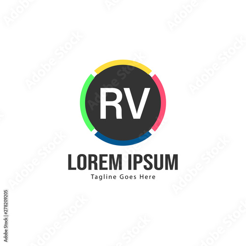Free Download Initial RV logo template with modern frame. Minimalist RV letter logo vector illustration - GFXLoad