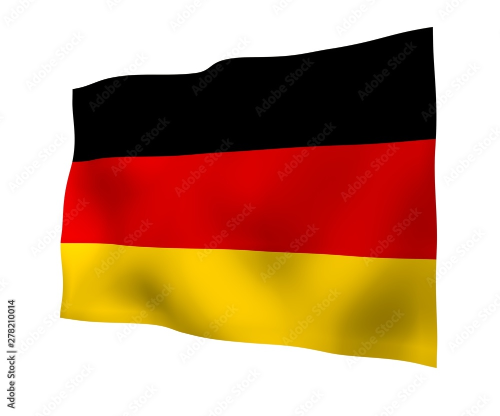 Flag of Germany. Wide format 3D illustration. State symbol of the Federal Republic of Germany. 3D rendering Flag of Germany. Wide format 3D illustration. State symbol of the Federal Republic of Germany. 3D rendering