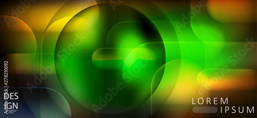 Elegant abstract dark green color design with a round frame