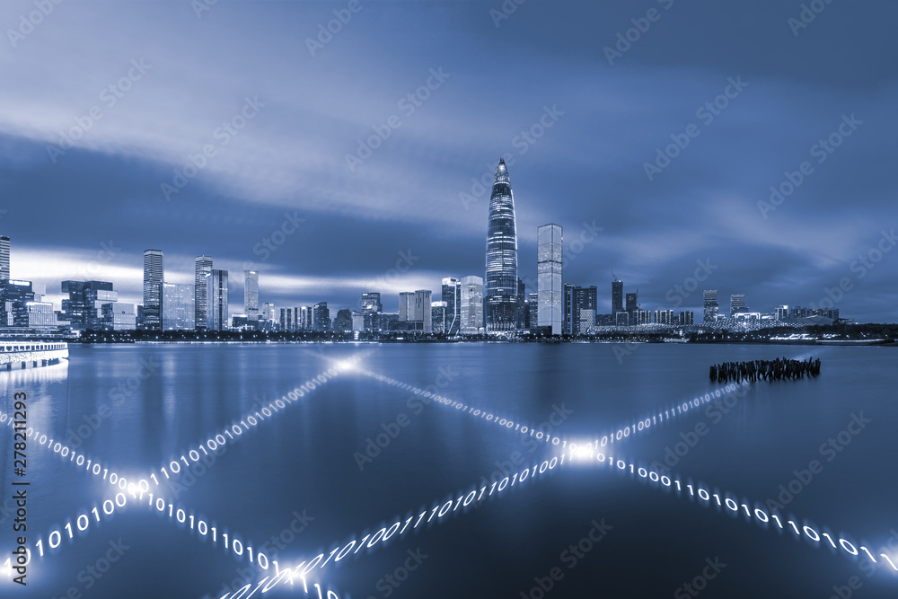 Shenzhen urban architecture and big data concept