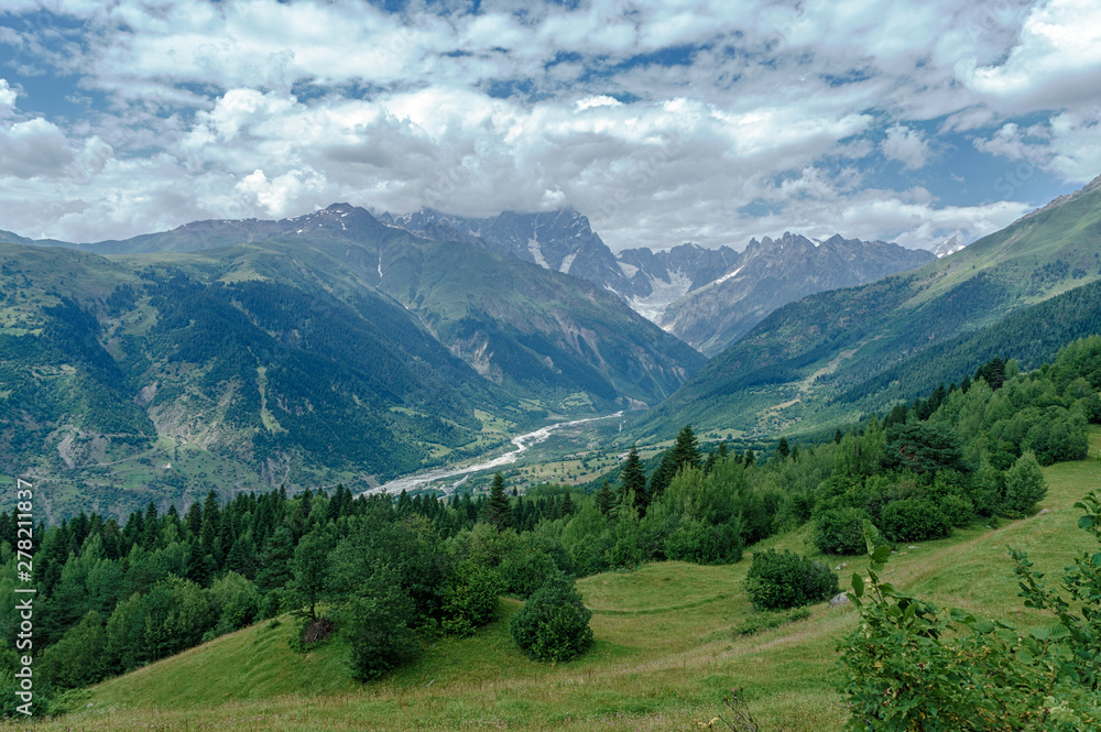 View of a mountain valley, Georgia, Svaneti