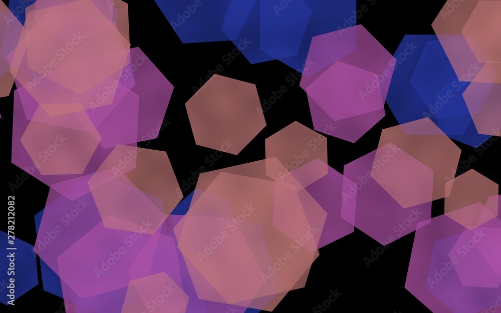 Gray translucent hexagons on dark background. Green tones. 3D illustration Gray translucent hexagons on dark background. Green tones. 3D illustration