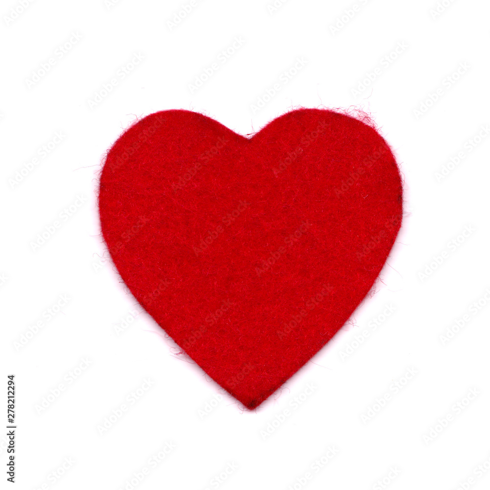 Red love heart isolated on white background Red love heart isolated on white background