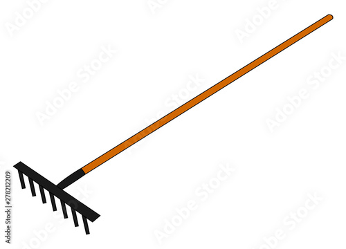 Long rake, illustration, vector on white background.