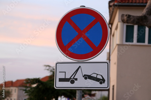 the vehicle is stopped under the sign is prohibited