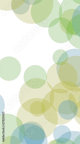 Multicolored translucent circles on a white background. 3D illustration