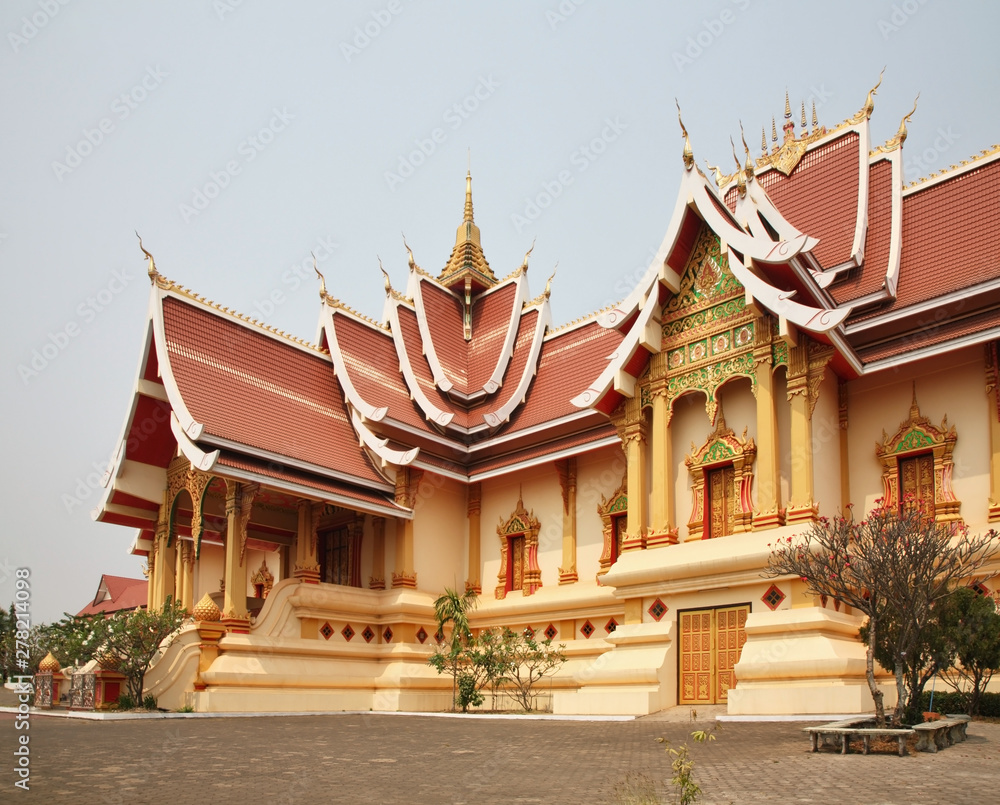 Hor Thammasapha (Buddhist Convention Hall) of Wat That Luang Nuea (Nua) temple in Vientiane. Laos Hor Thammasapha (Buddhist Convention Hall) of Wat That Luang Nuea (Nua) temple in Vientiane. Laos