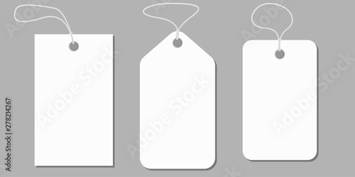 white blank tag on grey background vector