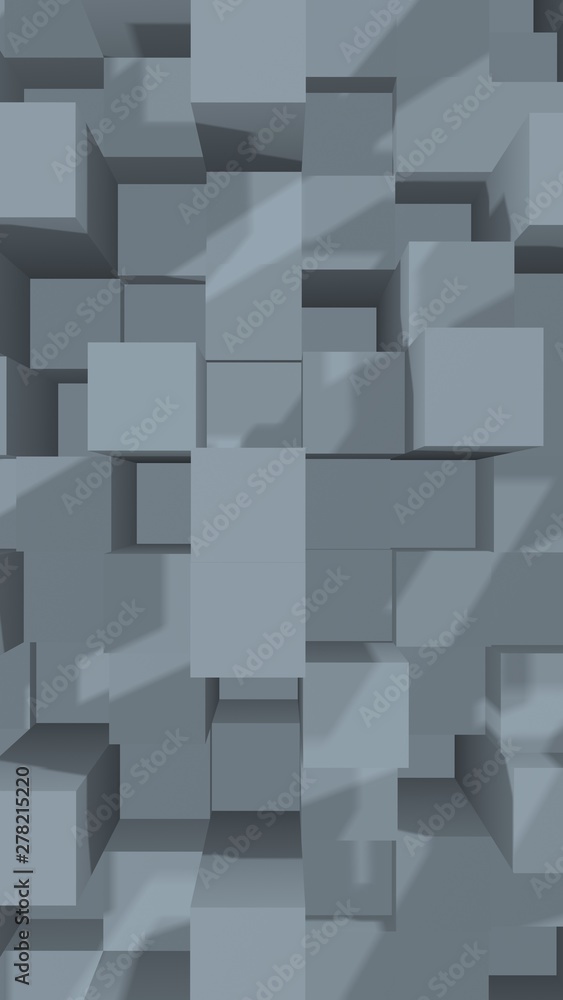 Abstract gray elegant cube geometric background. Chaotically advanced rectangular bars. 3D Rendering, 3D illustration Abstract gray elegant cube geometric background. Chaotically advanced rectangular bars. 3D Rendering, 3D illustration