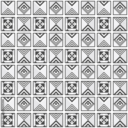 Modern retro black and white geometrical tiles frames pattern background design element