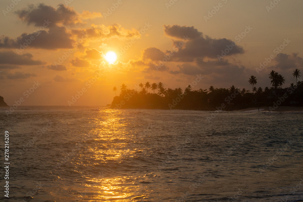 sunset on the background of the Indian Ocean sunset on the background of the Indian Ocean