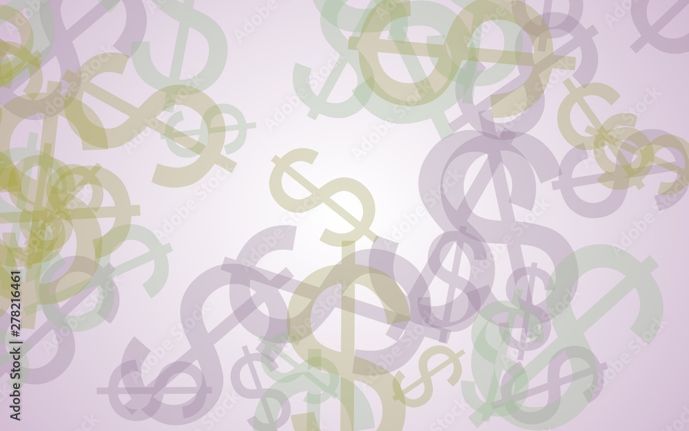 Multicolored translucent dollar signs on white background. 3D illustration Multicolored translucent dollar signs on white background. 3D illustration