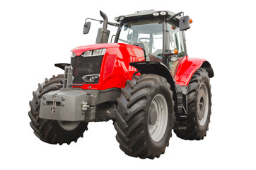 Acrylglasbilder Traktor Großer roter Traktor freigestellt  © stefan1179