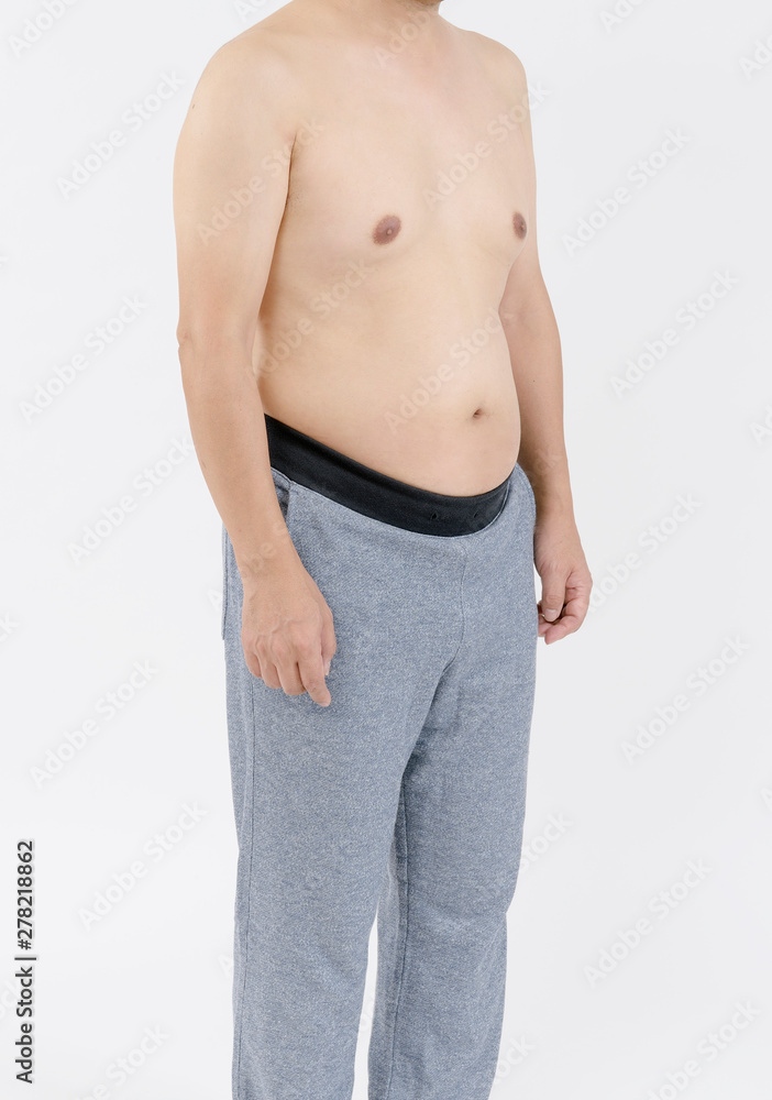 Naklejka premium 中年男性の弛んだ体
