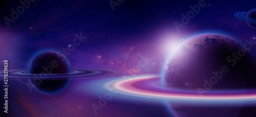 Fantasy space abstract background, space and planet concept