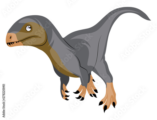 Brown grey dinosour, illustration, vector on white background.