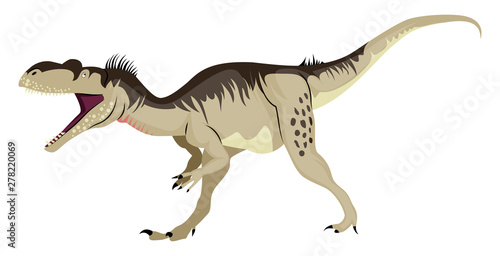 Megalosaurus, illustration, vector on white background.