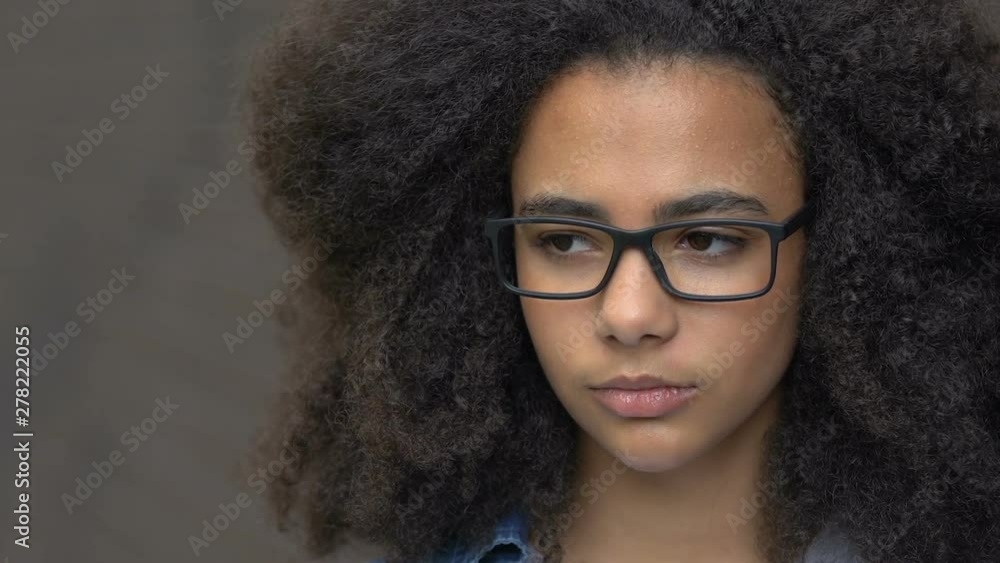 Afro-american girl suffers racial bullying from female student, harassment Afro-american girl suffers racial bullying from female student, harassment