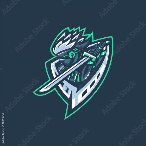 E-sports team logo template with samurai