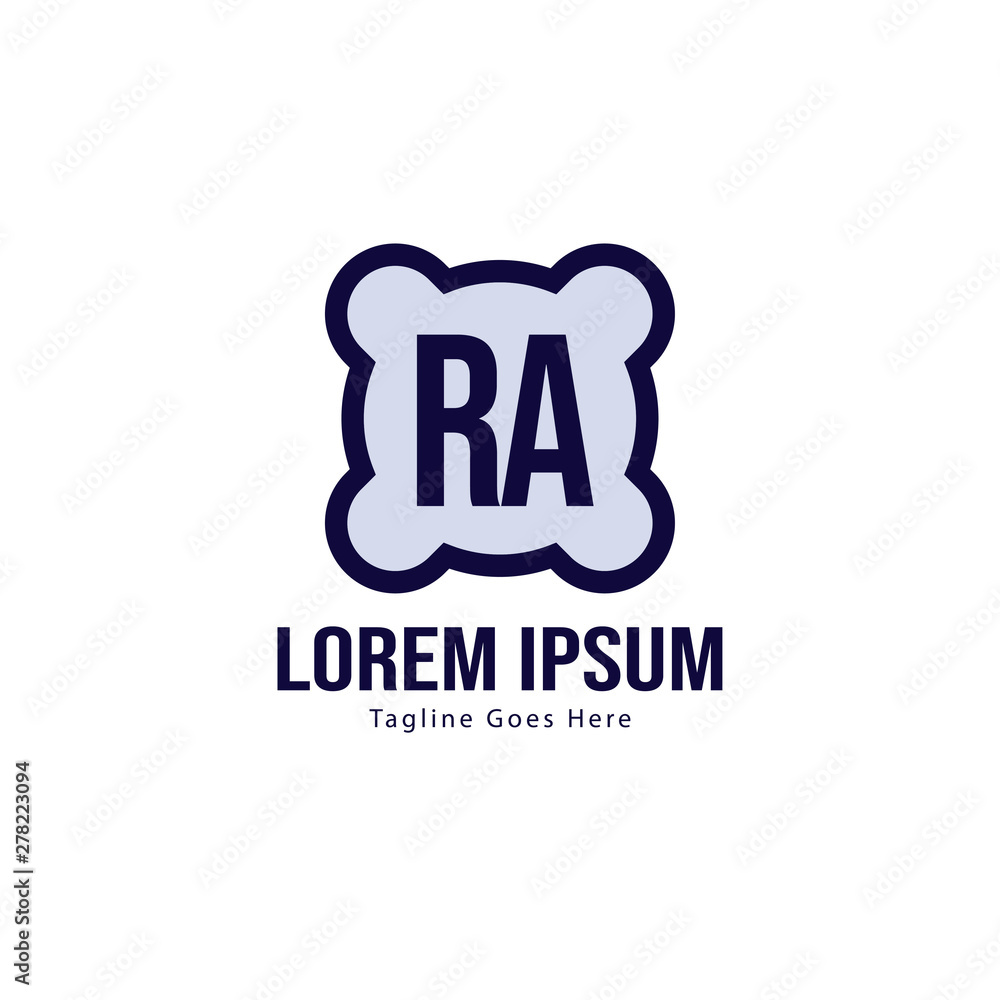 Initial RA logo template with modern frame. Minimalist RA letter logo vector illustration Initial RA logo template with modern frame. Minimalist RA letter logo vector illustration