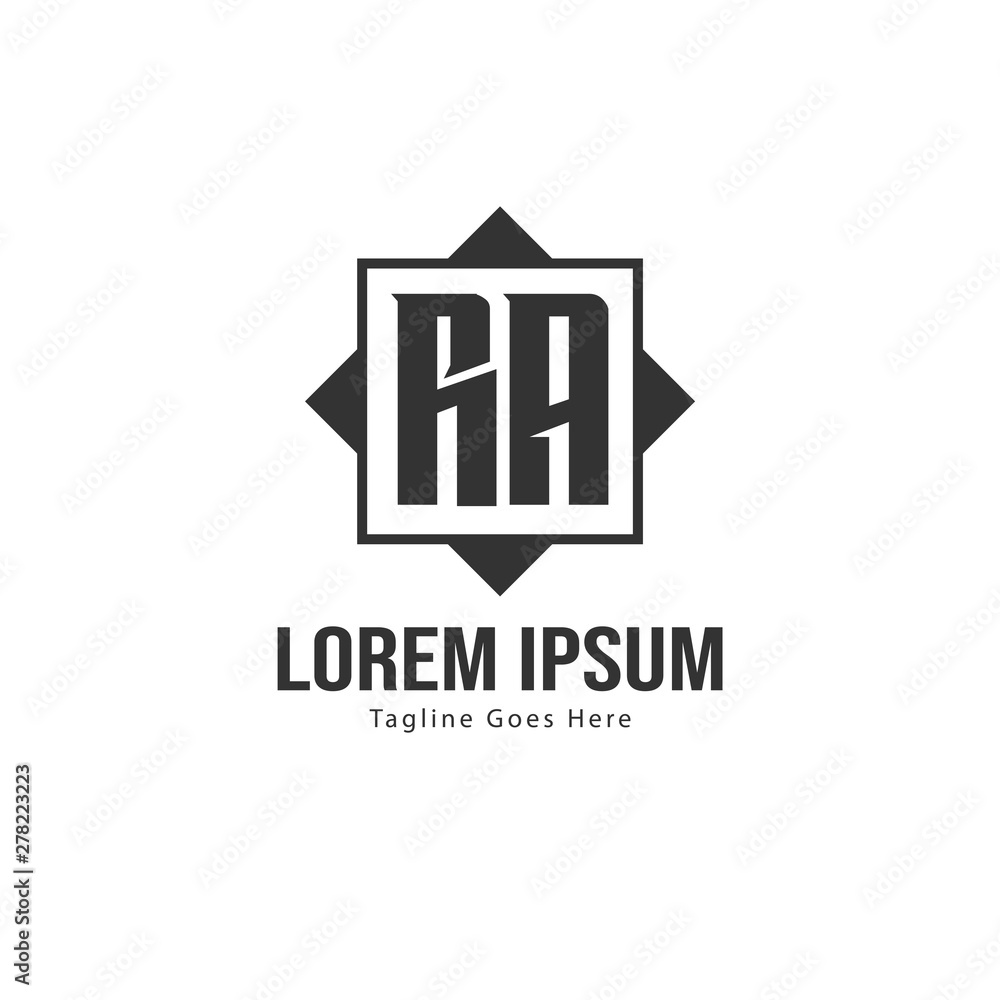 Fototapeta premium Initial RA logo template with modern frame. Minimalist RA letter logo vector illustration