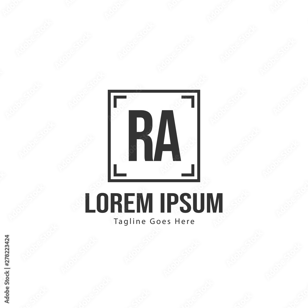 Initial RA logo template with modern frame. Minimalist RA letter logo vector illustration Initial RA logo template with modern frame. Minimalist RA letter logo vector illustration