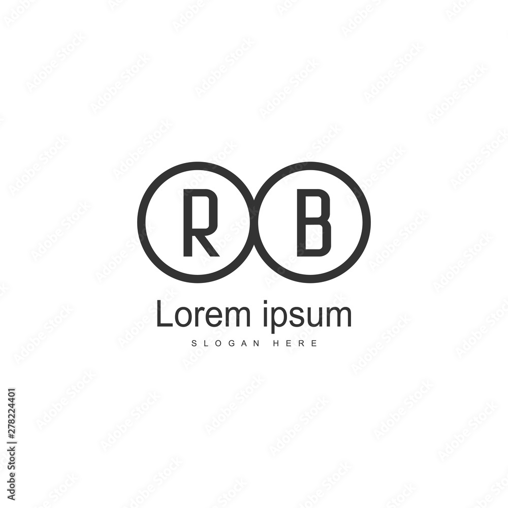 Initial RB logo template with modern frame. Minimalist RB letter logo vector illustration Initial RB logo template with modern frame. Minimalist RB letter logo vector illustration