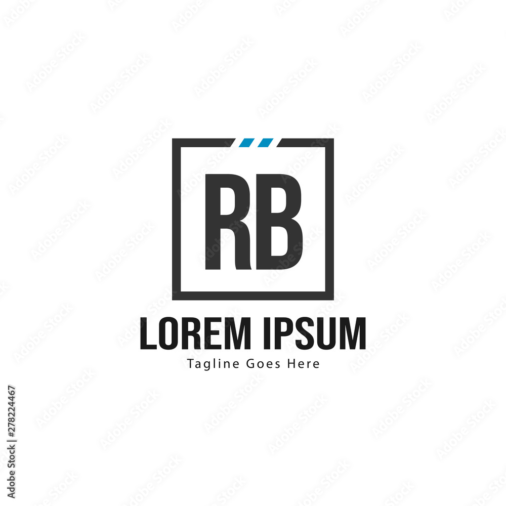 Obraz premium Initial RB logo template with modern frame. Minimalist RB letter logo vector illustration