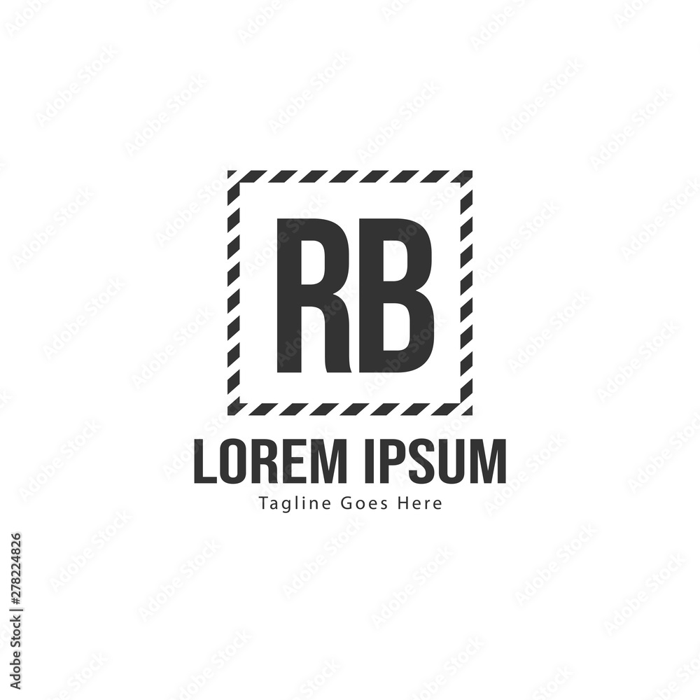 Initial RB logo template with modern frame. Minimalist RB letter logo vector illustration Initial RB logo template with modern frame. Minimalist RB letter logo vector illustration