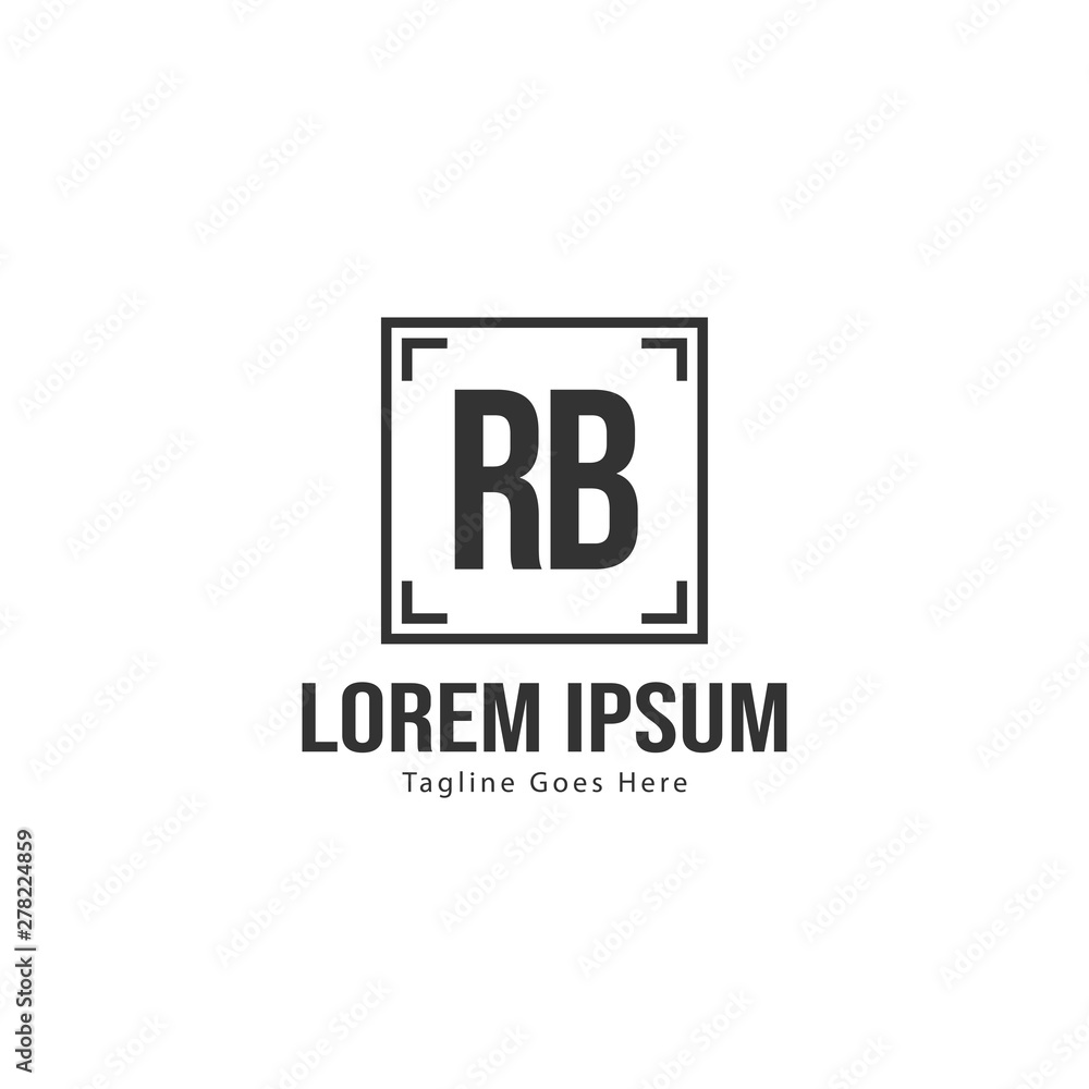 Initial RB logo template with modern frame. Minimalist RB letter logo vector illustration Initial RB logo template with modern frame. Minimalist RB letter logo vector illustration